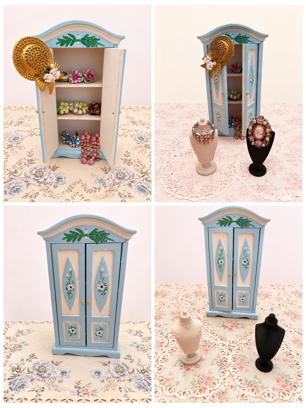 🫖🎀 Blue Miniature Wardrobe & Jewelry - Picture 2 of 10